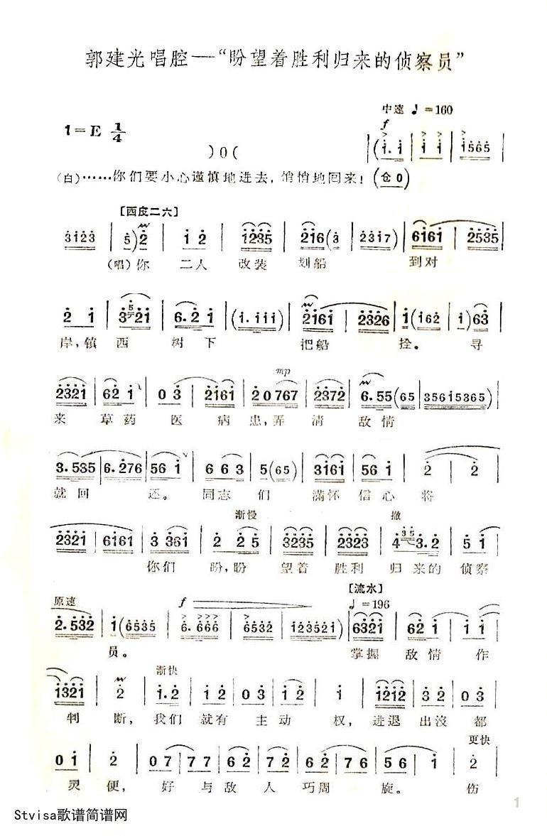 盼望着胜利归来的侦察员（京剧“沙家浜”唱段）插图